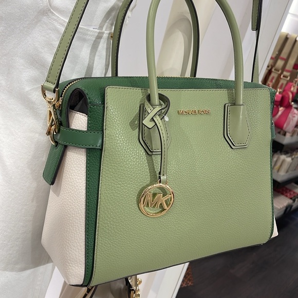 MICHAEL KORS
Mercer Medium Color-Block Belted Satchel Crossbody Purse 
NWT - Picture 4 of 16